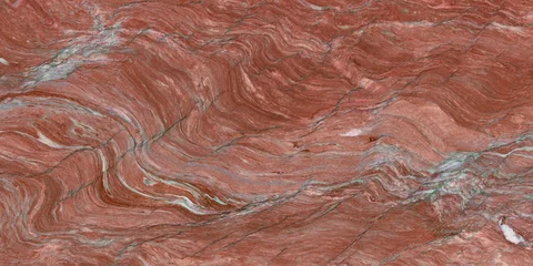 Red marble texture with wavy veins. Glossy digital tile surface. © Vidal