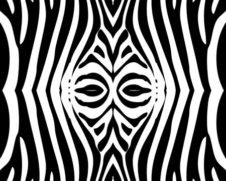 Seamless zebra pattern in black and white on a white background	