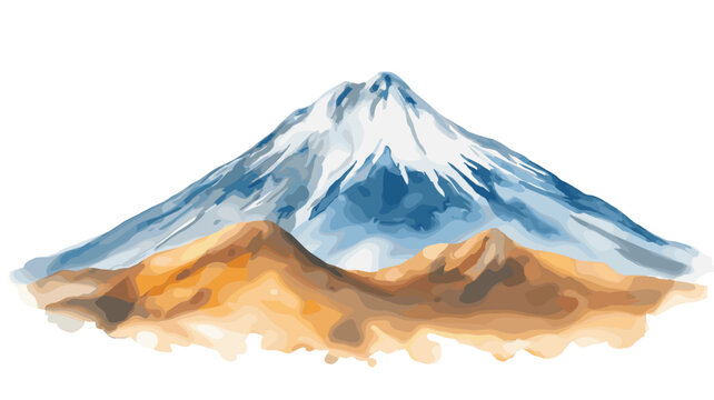 Chimborazo Volcano. Chimborazo Volcano hand drawn watercolor illustration