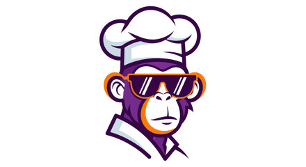 Chef monkey wearing sunglasses graphic illustrating culinary skills