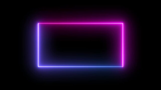 Neon glowing frame rectangle border animation