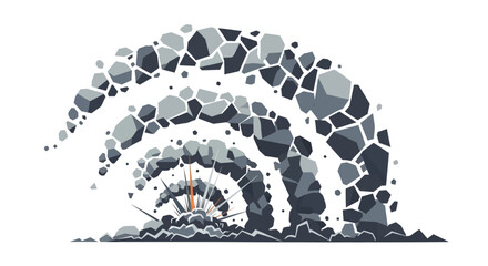 Geometric Mosaic Rainbow Design.