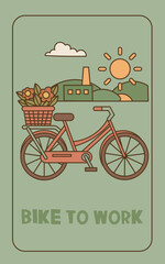 Bike to Work Eco Transportation Illustration