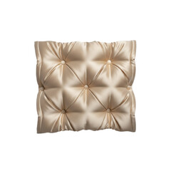 Fototapeta premium Tufted Beige Satin Cushion with Diamond Pattern