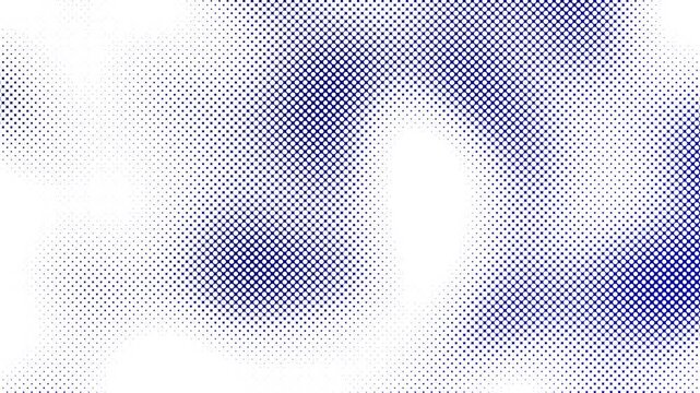 Abstract blue halftone dots background with smooth gradient and flowing pattern. Clean digital texture, soft depth, modern minimal motion, seamless loop, futuristic visual atmosphere.