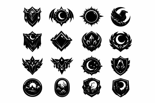 Image badge midnight generation nocturne umbral icon sable vector dusk void simple