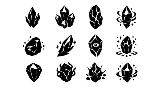 Vector image icon hidden symbol arcane crystal simple mystical spellbound silhouette generation