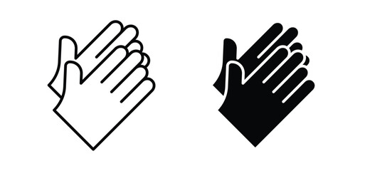 Obraz premium Clapping hands icon. black and white line icons pack.