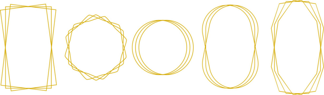 Luxury gold geometric line frames collection