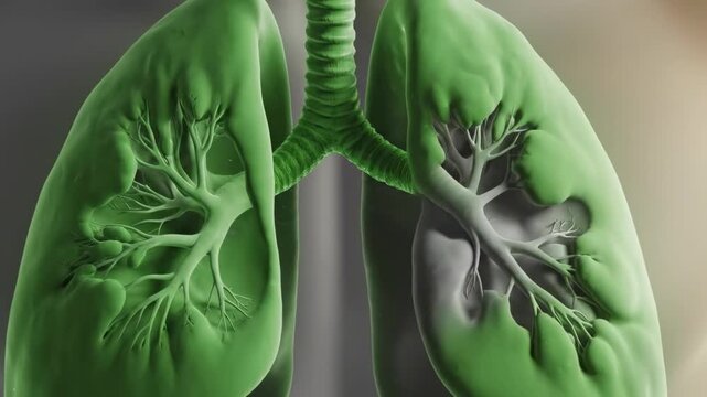 Detailed 3D Animation of Lungs Detoxification and Healing Process for Educational Use