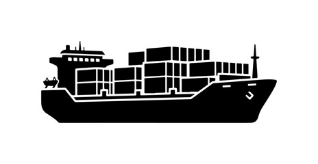 Obraz premium Cargo ship illustration