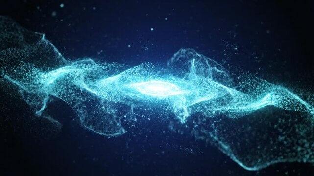 Glowing Blue Energy Waves in Motion.