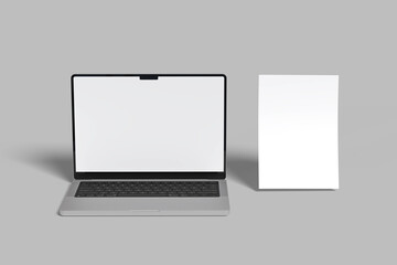 Minimal Laptop & A4 Paper Mockup &ndash; Clean Branding Presentation Template