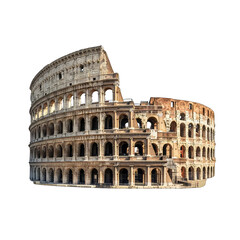 Obraz premium Iconic Colosseum of Rome, Ancient Landmark – Rendered with transparency