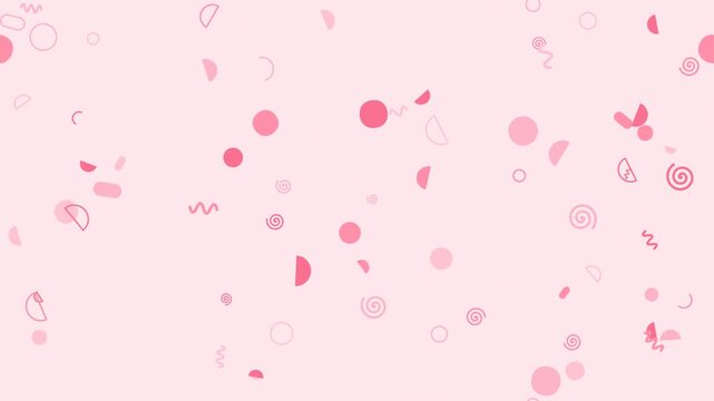 Playful Pink Shapes Floating and Swirling in Abstract Animation