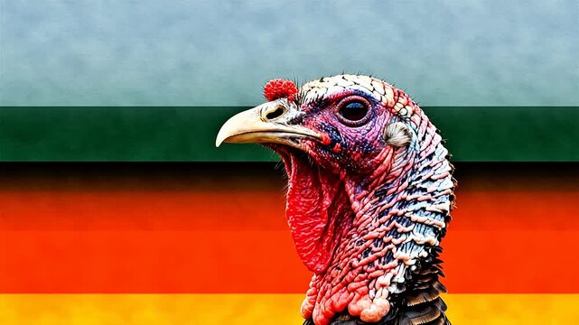 Closeup of a turkey head