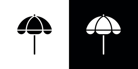 Fototapeta premium Black and white umbrella on split background symbol