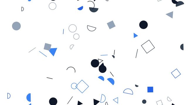 Dynamic Abstract Geometric Shapes Moving on White Background Modern Digital Animation