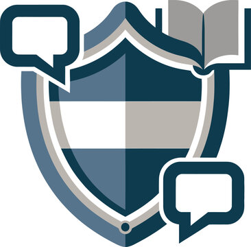 Christian apologetics religious defense concept vector illustration cross bible shield faith philosophy logic.