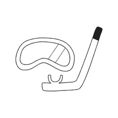 シンプルな手描きのシュノーケルマスク