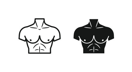 Two muscular torso outlines one light and one dark a striking silhouette © MD RIPON