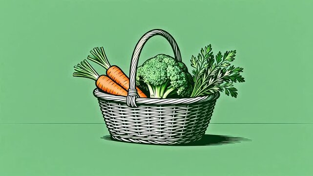 Basket of fresh vegetables