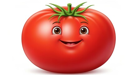 Cheerful Tomato Mascot Character with Bright Colors and Playful Expression Promoting Healthy Living
