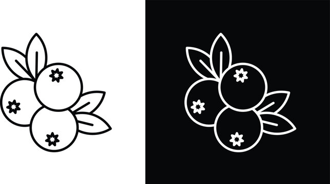 Blueberry icon pack in black and white colors