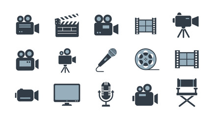 Collection of Film and Video Production Icons. © Abhinaya Project