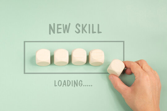 New skill loading progress, upskilling, upgrade knowledge, continuous development, learning skills for career 