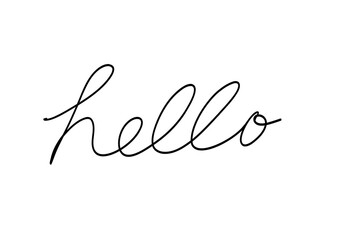 Handwritten Hello lettering &ndash; dynamic and joyful typography