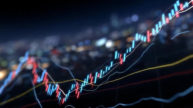31Forex trading chart with multiple indicators, moving averages, and trend lines, sleek dark interface, modern financial technology look emphasizing data-driven investment decisions