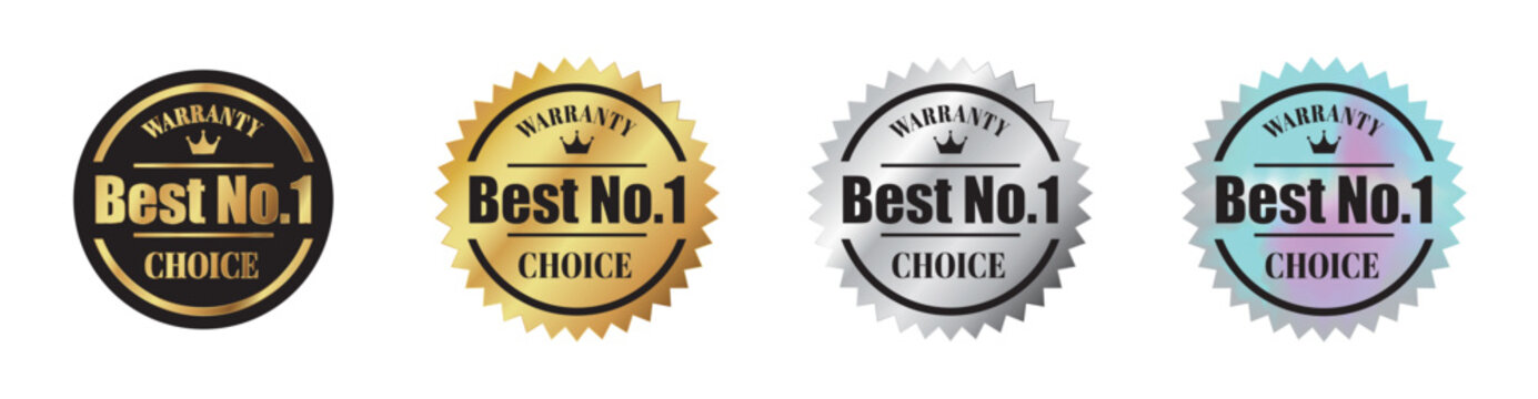 Best No.1 Choice Round Badge &ndash; Gold, Silver, Black, Holographic Set