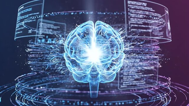 Human Brain AI Big Data Technology Concept