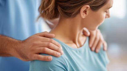 Fototapeta premium Enhance shoulder rehabilitation with effective physical therapy techniques, upper extremity recovery methods, joint mobility improvement strategies, therapeutic exercise protocols,