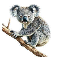Obraz premium Koala, soft and charming watercolor, isolated on a white background, delicate and elegant style.