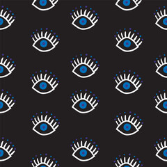 seamless pattern with blue eyes