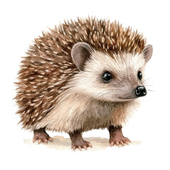 Obraz premium Hedgehog, high quality watercolor, isolated on a white background, vibrant details.