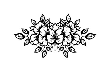 Elegant Black and White Floral Vector Design