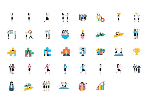 Business Teamwork Vector Set