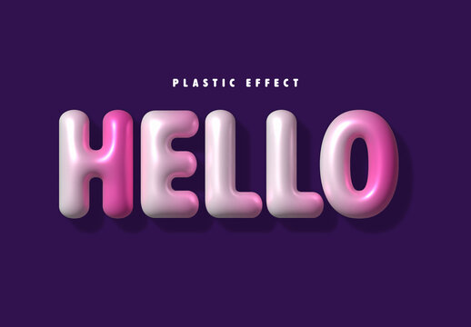 Glossy Inflatable Plastic Text Effect