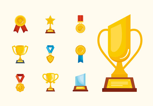 First Place Awards Illustration Set