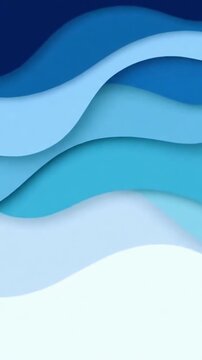 Wavy blue layered paper design background for minimalistic presentation or website