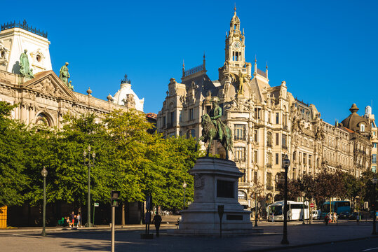King Peter IV statue at Liberdade Square, Porto