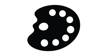 Obraz premium A black silhouette of a cookie with a bite taken out of it