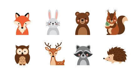 Fototapeta premium Cartoon ocean creatures set