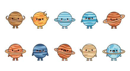 Cartoon planets illustration © Indahyulia