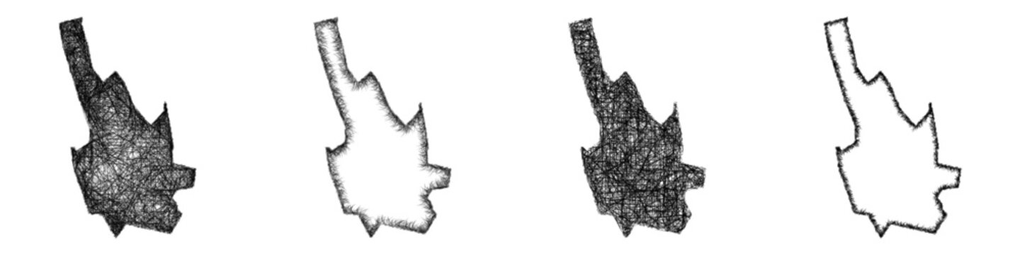 Sketch Caerphilly outline map design set