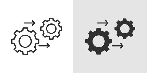 Creative Process Icon representing idea generation, brainstorming, innovation flow, design thinking, and the step by step development of creative solutions.