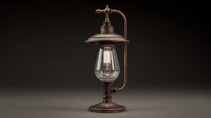 Vintage lantern illustration isolated on dark background for design projects